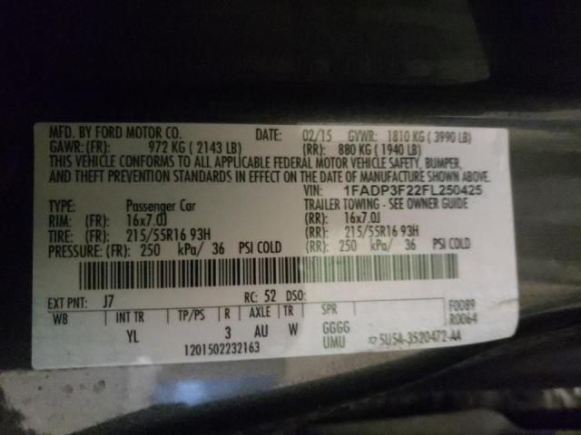 Photo 10 from auction – 2015 FORD FOCUS SE with VIN 1FADP3F22FL250425