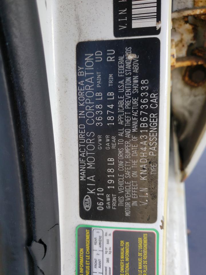Photo 10 from auction – 2011 KIA RIO BASE with VIN KNADH4A31B6736338