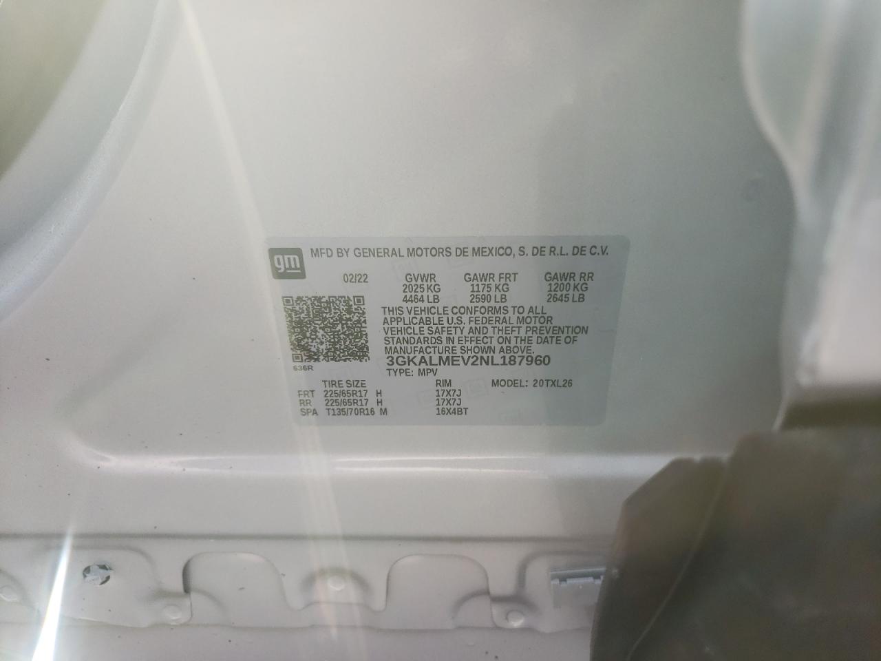 Photo 10 from auction – 2022 GMC TERRAIN SL with VIN 3GKALMEV2NL187960