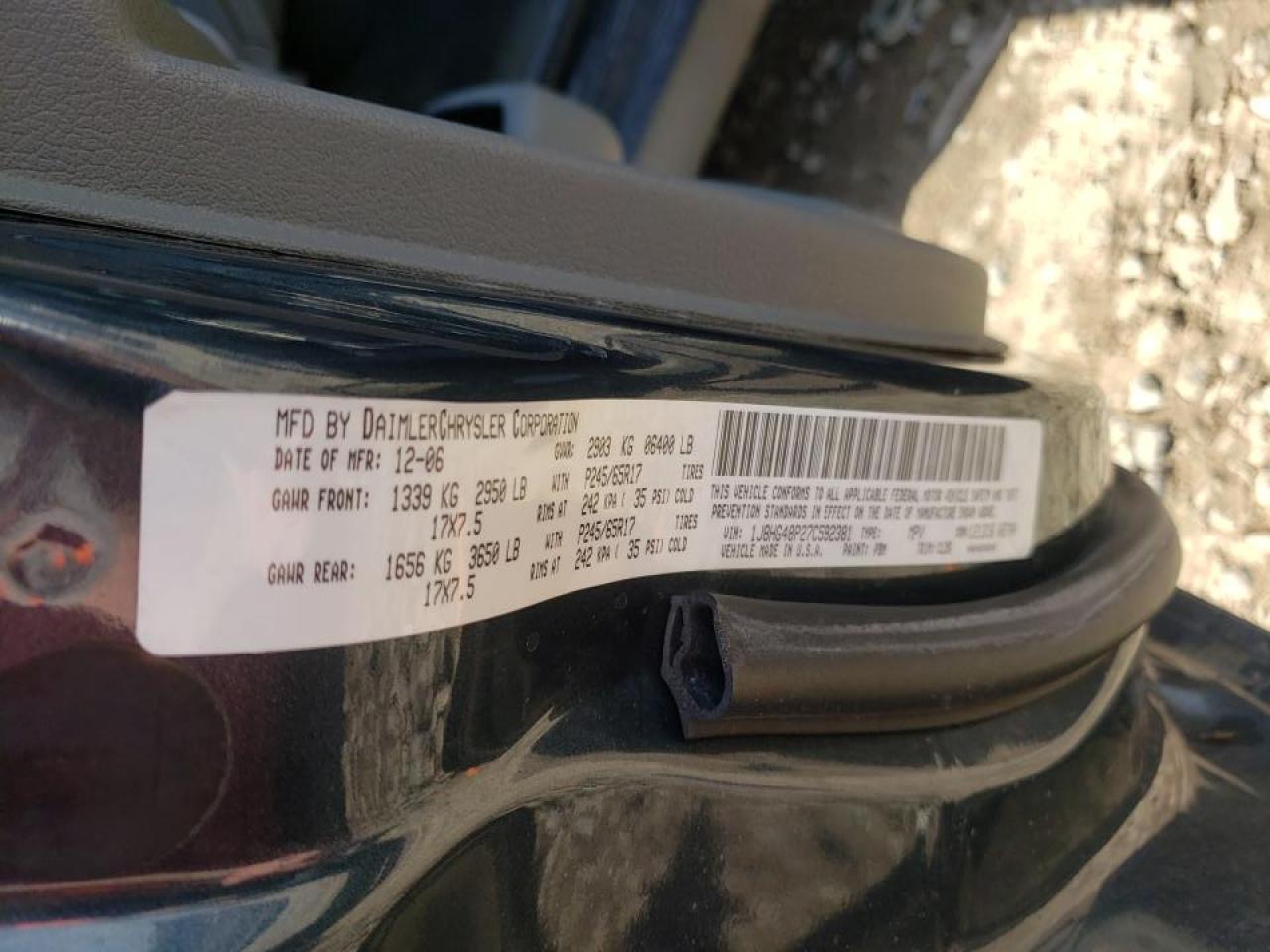 Zdjęcie 10 z aukcji – 2007 JEEP COMMANDER z VIN 1J8HG48P27C592381