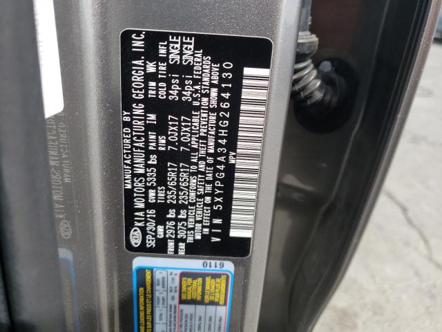 Photo 10 from auction – 2017 KIA SORENTO LX with VIN 5XYPG4A34HG264130