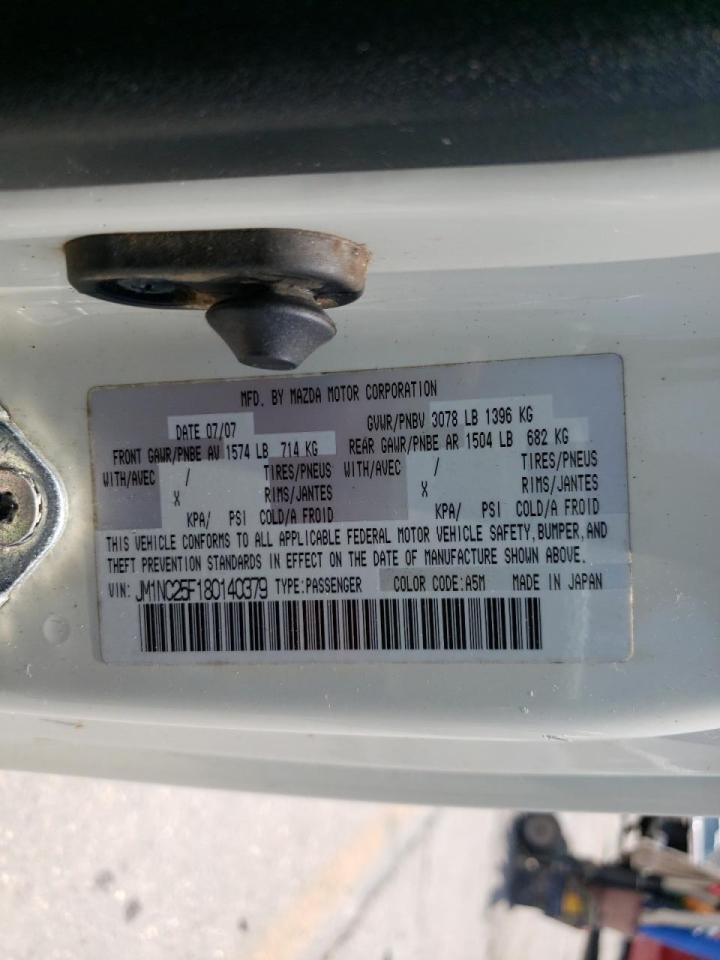 Photo 10 from auction – 2008 MAZDA MX-5 MIATA with VIN JM1NC25F180140379