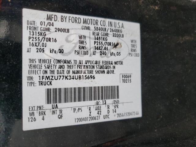 Photo 10 from auction – 2004 FORD EXPLORER S with VIN 1FMZU77K34UB15696