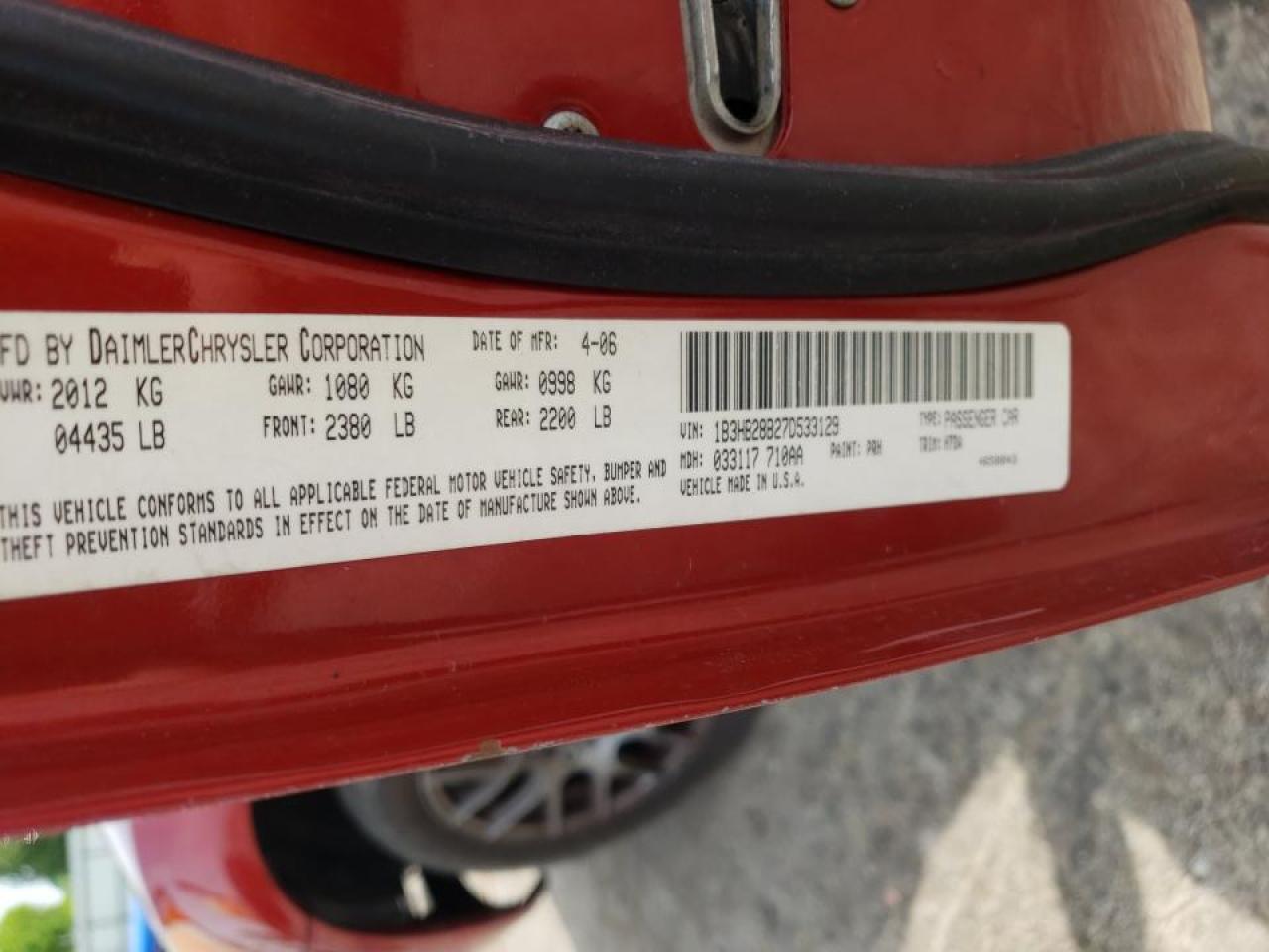 Photo 10 from auction – 2007 DODGE CALIBER with VIN 1B3HB28B27D533129