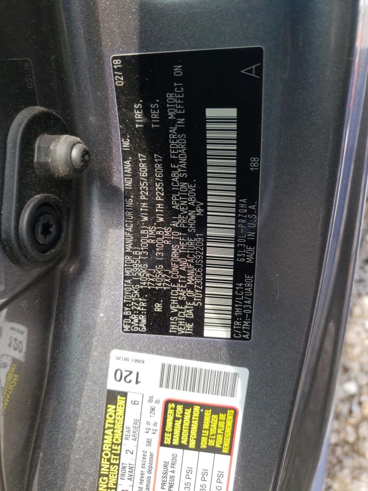 Photo 10 from auction – 2018 TOYOTA SIENNA XLE with VIN 5TDYZ3DC6JS922091