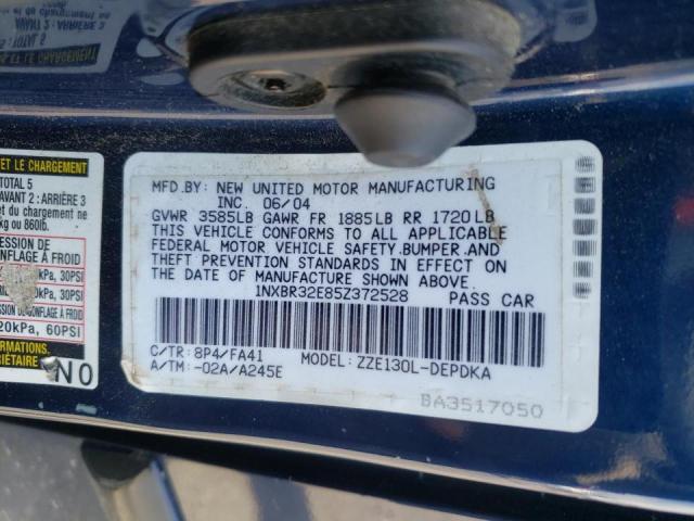 Photo 10 from auction – 2005 TOYOTA COROLLA CE with VIN 1NXBR32E85Z372528