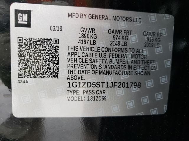 Photo 10 from auction – 2018 CHEVROLET MALIBU LT with VIN 1G1ZD5ST1JF201798