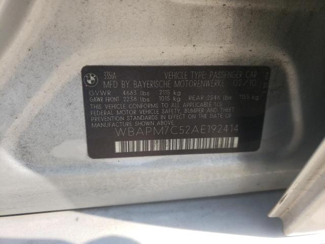 Photo 10 from auction – 2010 BMW 335 I with VIN WBAPM7C52AE192414