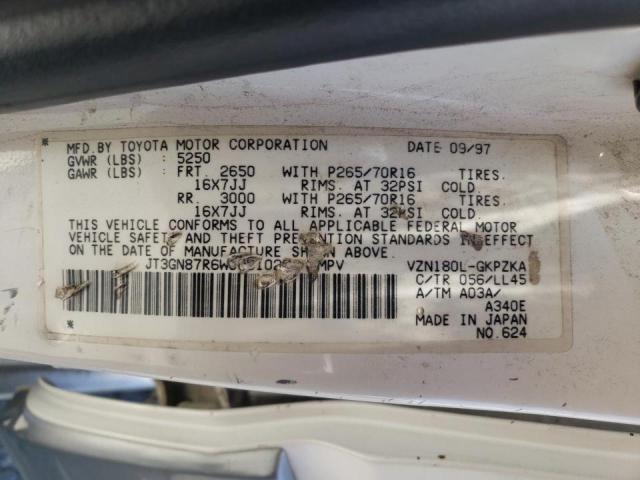 Photo 9 from auction – 1998 TOYOTA 4RUNNER LI with VIN JT3GN87R6W0061028