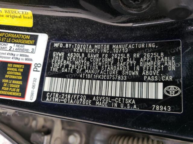 Photo 10 from auction – 2014 TOYOTA CAMRY L with VIN 4T1BF1FK3EU757833