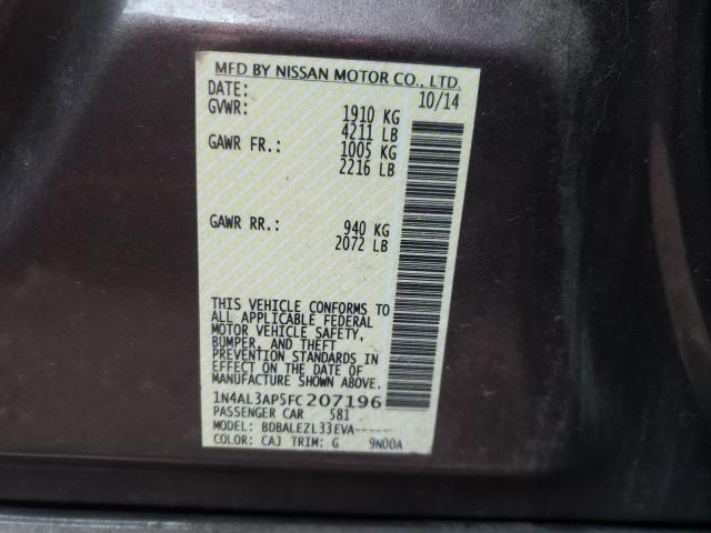 Photo 10 from auction – 2015 NISSAN ALTIMA 2.5 with VIN 1N4AL3AP5FC207196
