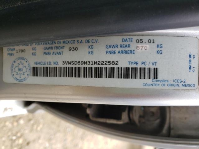 Photo 10 from auction – 2001 VOLKSWAGEN JETTA GLS with VIN 3VWSD69M31M222582