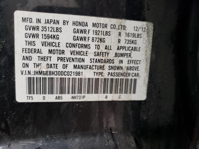 Photo 10 from auction – 2013 HONDA FIT with VIN JHMGE8H30DC021981