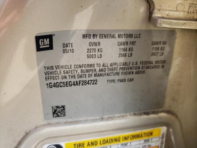 Photo 10 from auction – 2010 BUICK LACROSSE C with VIN 1G4GC5EG4AF284722