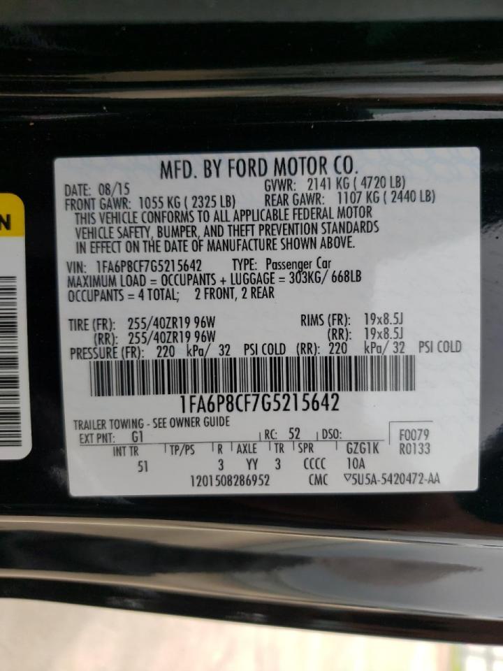 Photo 10 from auction – 2016 FORD MUSTANG GT with VIN 1FA6P8CF7G5215642