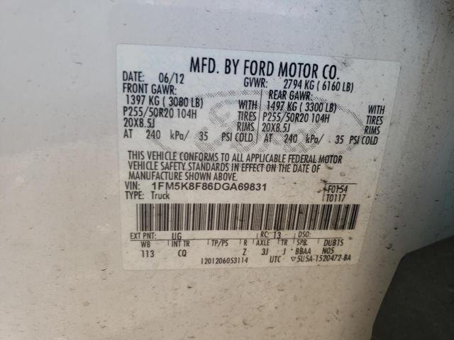 Photo 10 from auction – 2013 FORD EXPLORER L with VIN 1FM5K8F86DGA69831