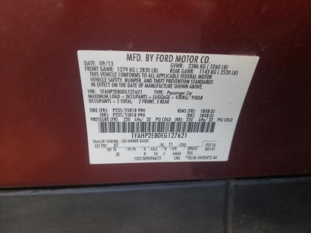 Photo 10 from auction – 2014 FORD TAURUS SEL with VIN 1FAHP2E80EG127621