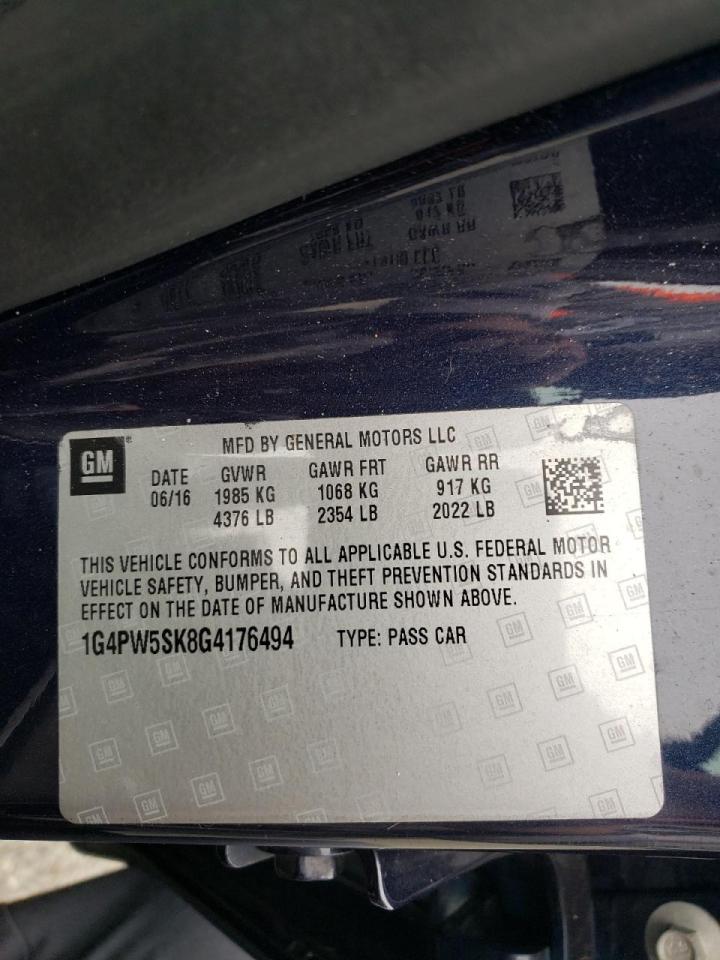 Photo 10 from auction – 2016 BUICK VERANO SPO with VIN 1G4PW5SK8G4176494
