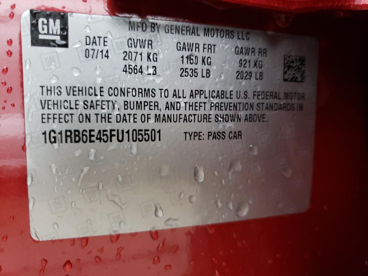 Фото 10 с аукциона – 2015 CHEVROLET VOLT с VIN 1G1RB6E45FU105501