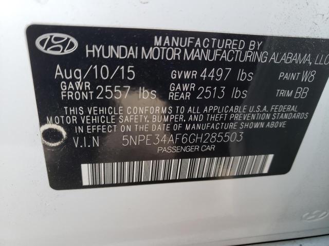 Photo 10 from auction – 2016 HYUNDAI SONATA SPO with VIN 5NPE34AF6GH285503