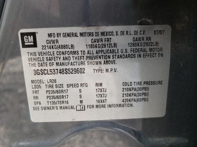 Photo 10 from auction – 2008 SATURN VUE XR with VIN 3GSCL53748S529602
