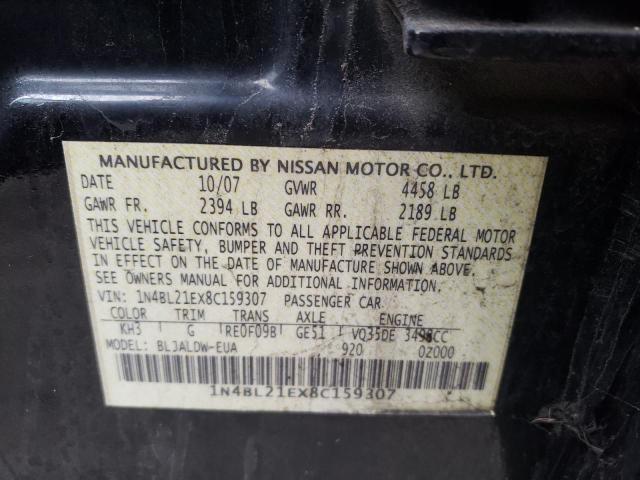 Photo 10 from auction – 2008 NISSAN ALTIMA 3.5 with VIN 1N4BL21EX8C159307
