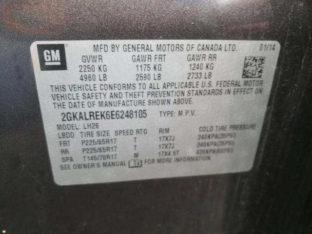 Photo 10 from auction – 2014 GMC TERRAIN SL with VIN 2GKALREK6E6248105