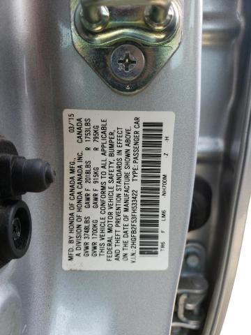 Photo 10 from auction – 2015 HONDA CIVIC LX with VIN 2HGFB2F53FH533422