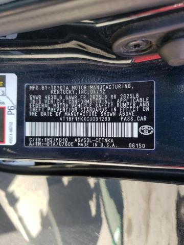 صورة رقم 10 من المزاد - 2012 TOYOTA CAMRY BASE مع VIN 4T1BF1FKXCU091289