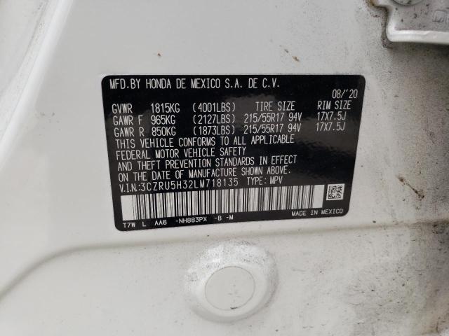 Photo 10 from auction – 2020 HONDA HR-V LX with VIN 3CZRU5H32LM718135