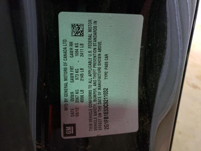 Photo 10 from auction – 2012 CHEVROLET CAMARO LT with VIN 2G1FB1E33C9211032