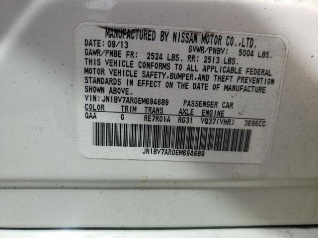 Photo 10 from auction – 2014 INFINITI Q50 BASE with VIN JN1BV7AR0EM694689