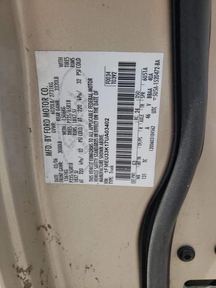 Photo 10 from auction – 2007 FORD EXPLORER S with VIN 1FMEU33K17UA03402