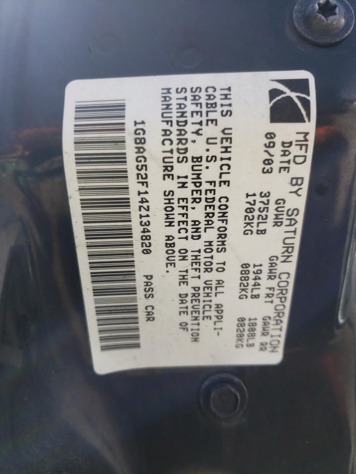 Photo 10 from auction – 2004 SATURN ION LEVEL with VIN 1G8AG52F14Z134820