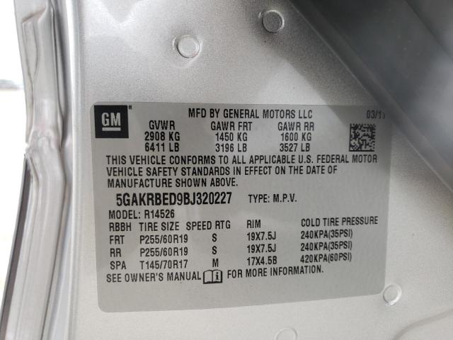 Photo 10 from auction – 2011 BUICK ENCLAVE CX with VIN 5GAKRBED9BJ320227