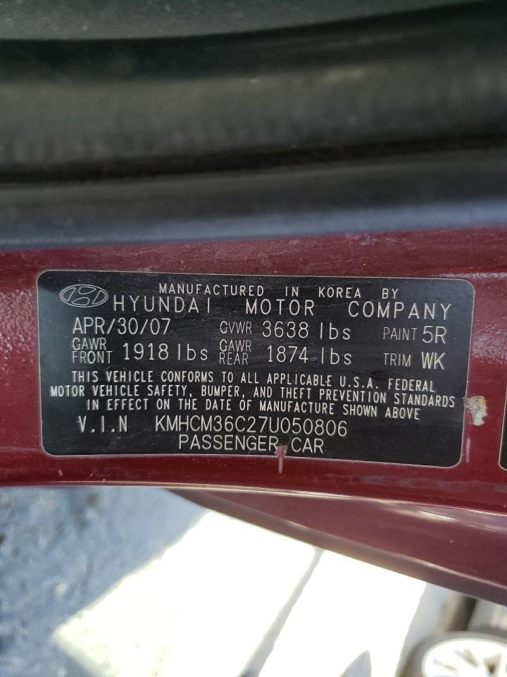 Photo 10 from auction – 2007 HYUNDAI ACCENT GS with VIN KMHCM36C27U050806