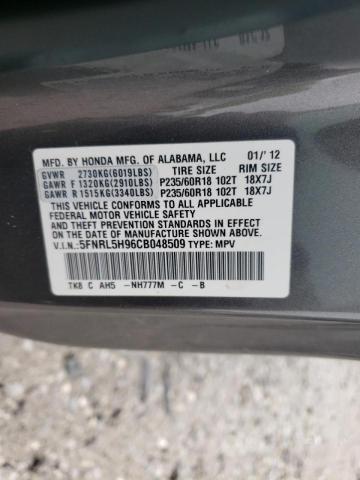 Photo 10 from auction – 2012 HONDA ODYSSEY TO with VIN 5FNRL5H96CB048509