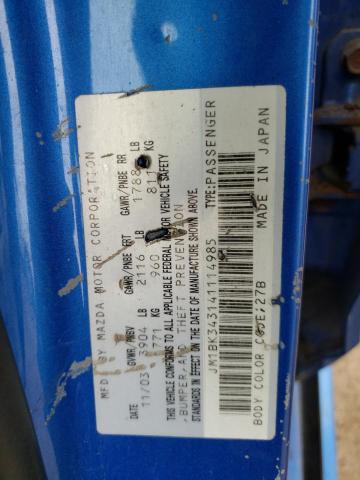 Photo 10 from auction – 2004 MAZDA 3 HATCHBAC with VIN JM1BK343141114985