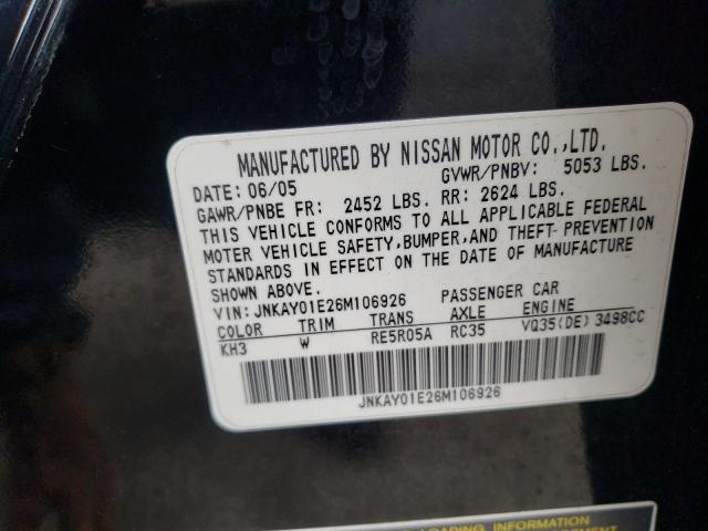 Photo 10 from auction – 2006 INFINITI M35 BASE with VIN JNKAY01E26M106926