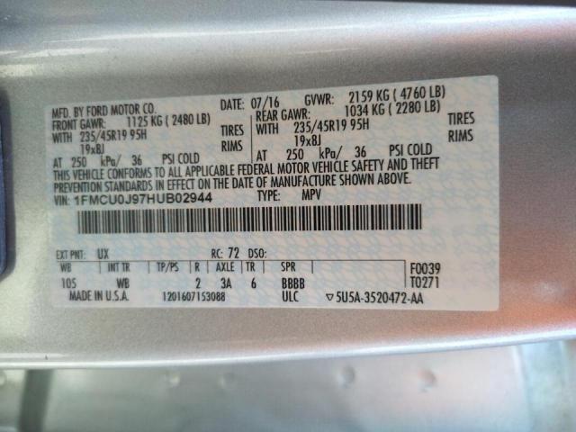 Photo 10 from auction – 2017 FORD ESCAPE TIT with VIN 1FMCU0J97HUB02944