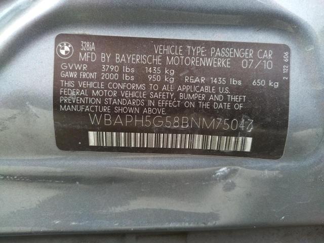 Photo 10 from auction – 2011 BMW 328 I SULE with VIN WBAPH5G58BNM75047