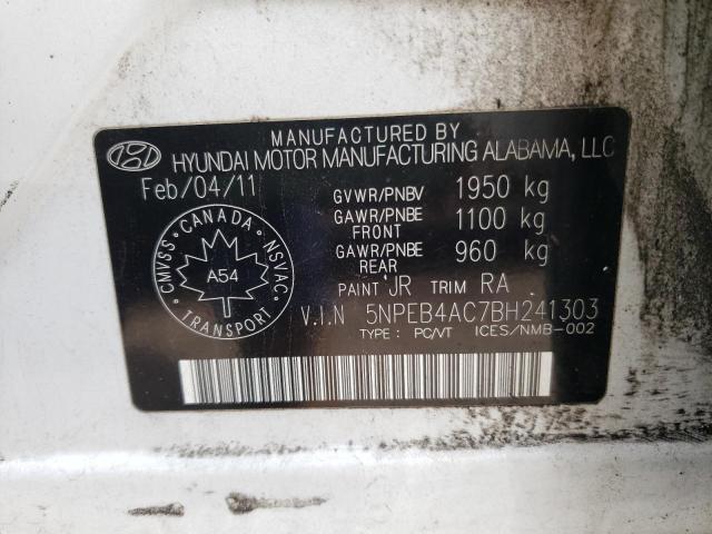Photo 10 from auction – 2011 HYUNDAI SONATA GLS with VIN 5NPEB4AC7BH241303