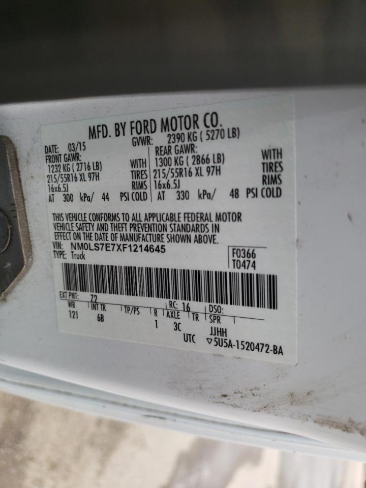 Photo 10 from auction – 2015 FORD TRANSIT CO with VIN NM0LS7E7XF1214645