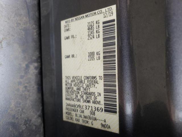 Photo 10 from auction – 2020 NISSAN MAXIMA SV with VIN 1N4AA6CV9LC371369