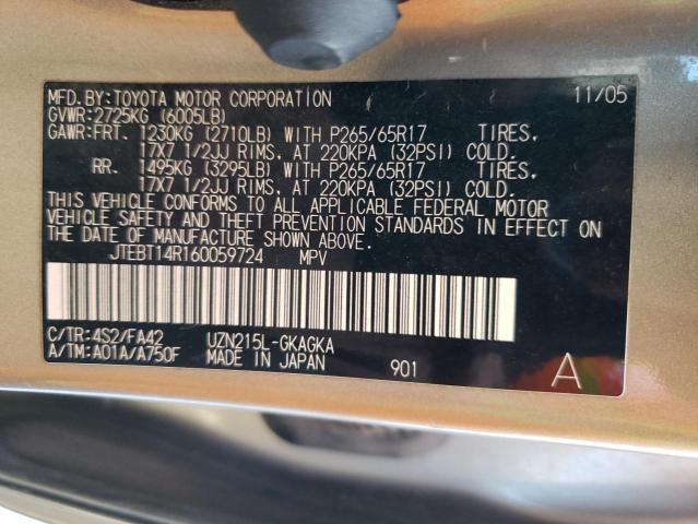Photo 10 from auction – 2006 TOYOTA 4RUNNER SR with VIN JTEBT14R160059724