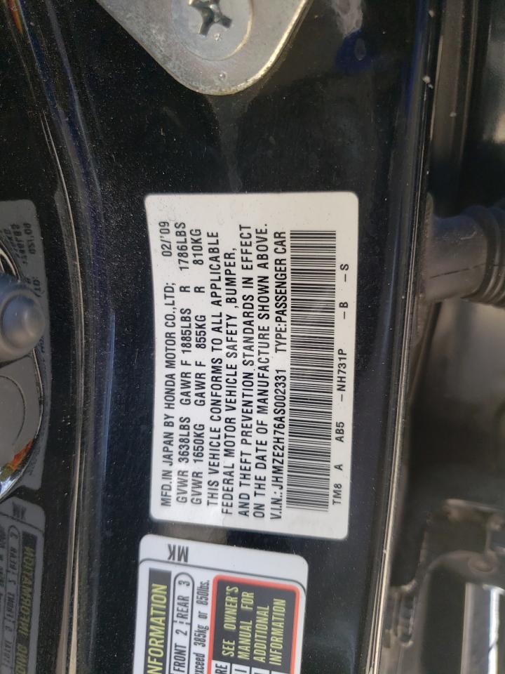 Photo 10 from auction – 2010 HONDA INSIGHT EX with VIN JHMZE2H76AS002331