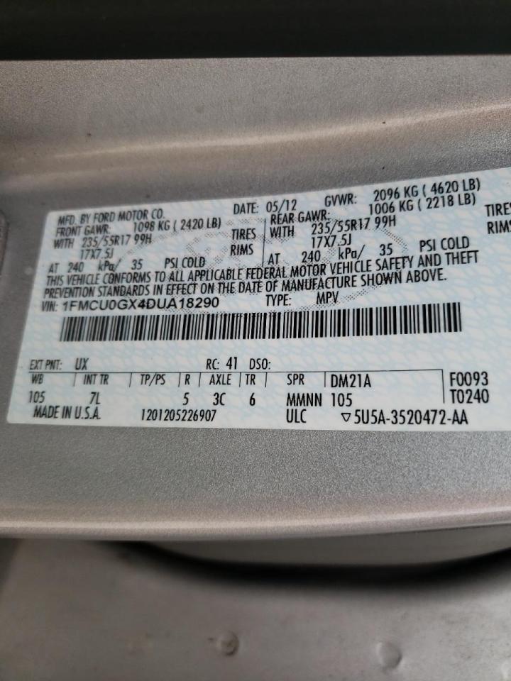 Photo 10 from auction – 2013 FORD ESCAPE with VIN 1FMCU0GX4DUA18290