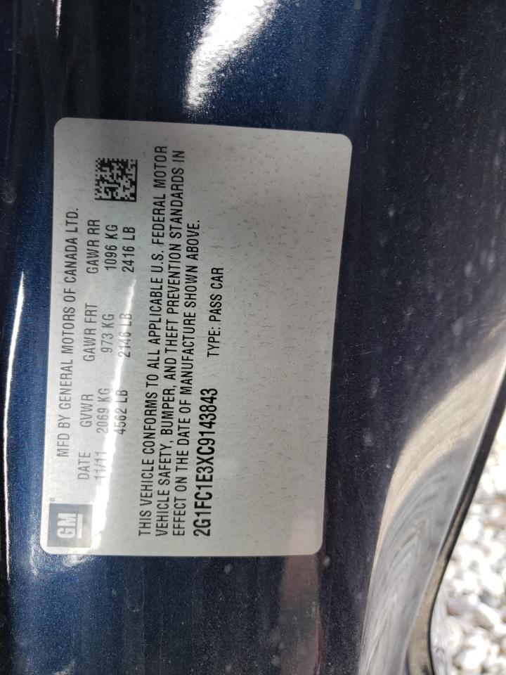 Photo 10 from auction – 2012 CHEVROLET CAMARO LT with VIN 2G1FC1E3XC9143843