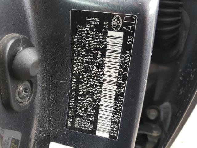 Photo 10 from auction – 2012 TOYOTA COROLLA BA with VIN 2T1BU4EE4CC851236