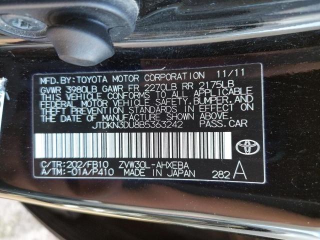 Photo 10 from auction – 2011 TOYOTA PRIUS with VIN JTDKN3DU8B5363242